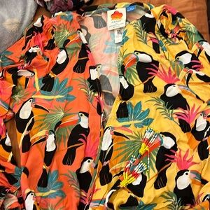 FARM Rio for Anthropologie Toucan Print Wrap Top Blouse Colorful